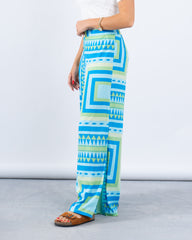 Printed Wide-Leg Pants