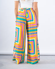 Printed Wide-Leg Pants