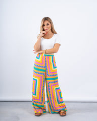 Printed Wide-Leg Pants
