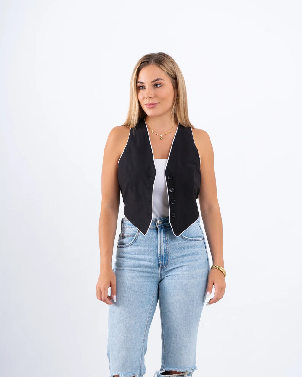 Piped Buttoned Vest - Venti