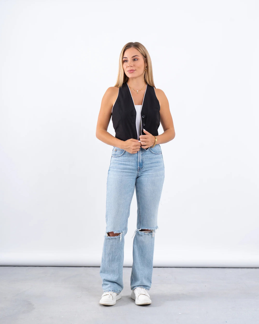 Piped Buttoned Vest - Venti