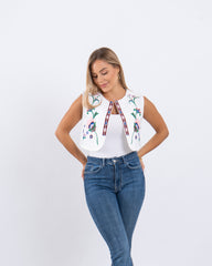 Embroidered Floral Vest