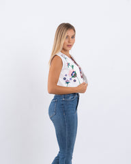 Embroidered Floral Vest