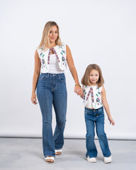 Embroidered Floral Vest