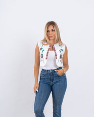 Embroidered Floral Vest