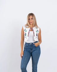 Embroidered Floral Vest - Venti