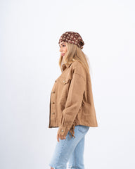 Fringe Detail Twill Jacket