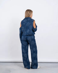 Floral Jacquard Open Shoulder Jacket - Venti