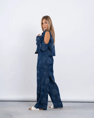 Floral Jacquard Open Shoulder Jacket - Venti