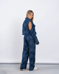 Floral Jacquard Open Shoulder Jacket - Venti