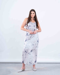 Printed Satin Maxi Skirt