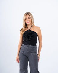 Pop-Out Flower Halter Top