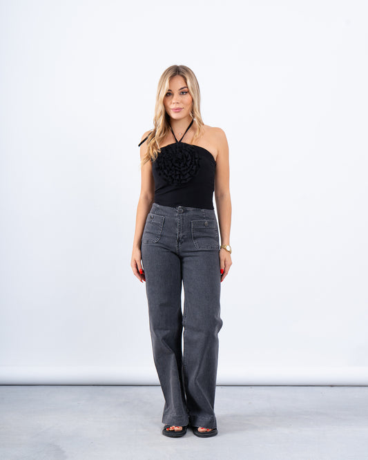 Pop-Out Flower Halter Top