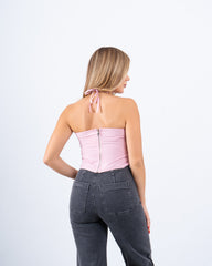 Pop-Out Flower Halter Top