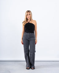 Pop-Out Flower Halter Top