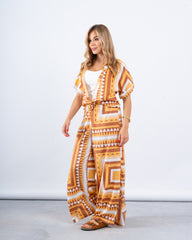 Printed Tie-Front Shirt