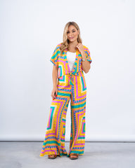 Printed Tie-Front Shirt