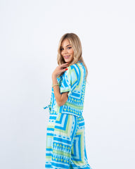 Printed Tie-Front Shirt
