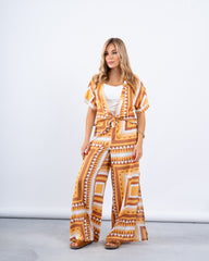 Printed Tie-Front Shirt