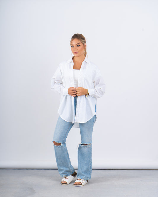 Sparkling Embellished Oversized Shirt