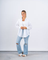 Sparkling Embellished Oversized Shirt