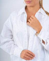 Sparkling Embellished Oversized Shirt