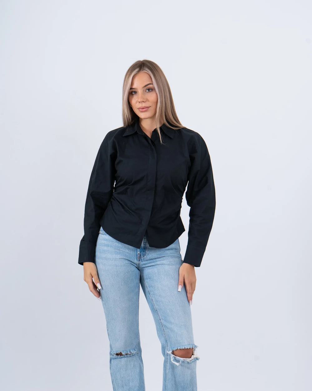 Ruched Waist Fitted Shirt - Venti