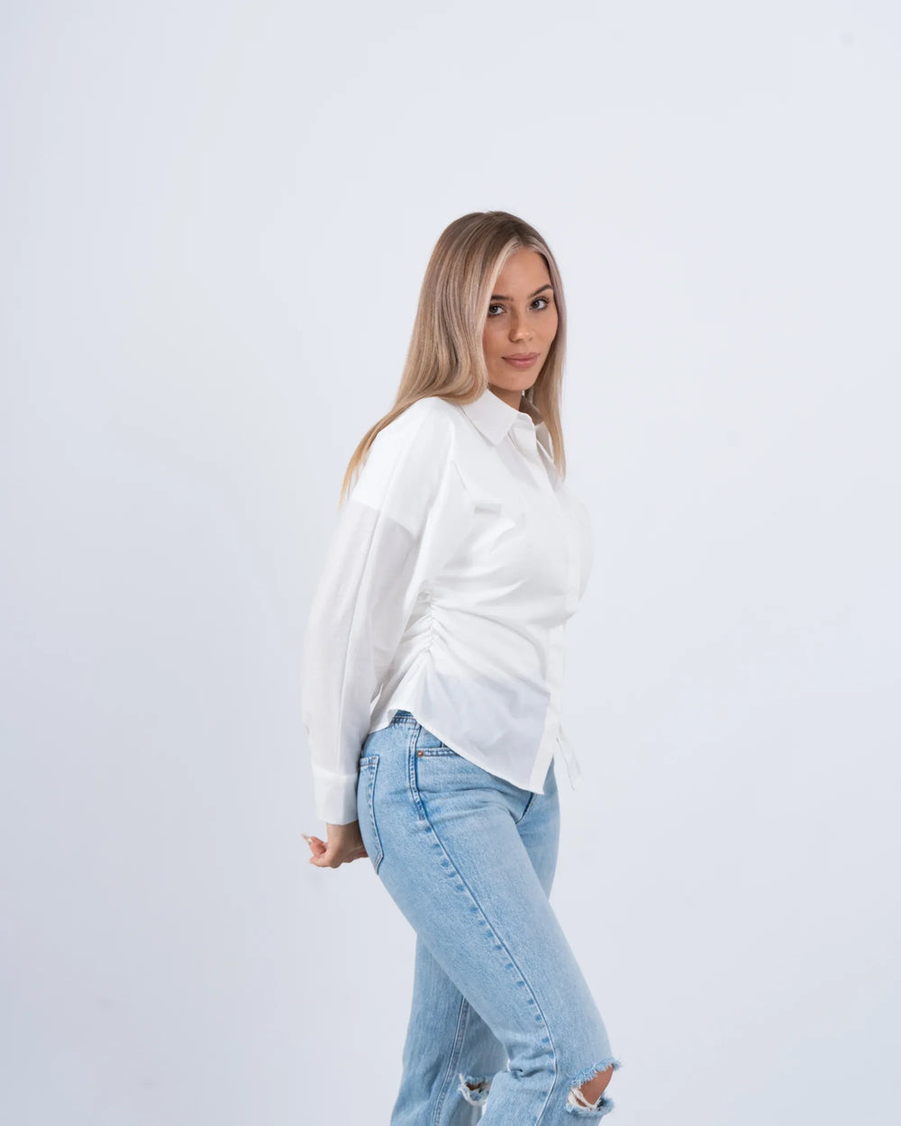 Ruched Waist Fitted Shirt - Venti