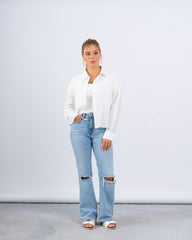 Drawstring Detail Textured Shirt