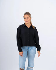 Drawstring Detail Textured Shirt - Venti