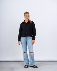 Drawstring Detail Textured Shirt
