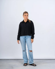 Drawstring Detail Textured Shirt - Venti