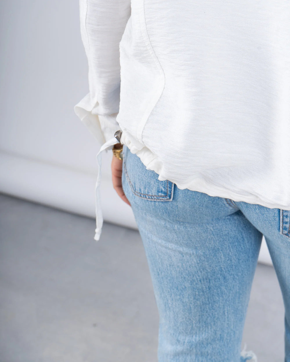 Drawstring Detail Textured Shirt - Venti