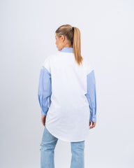 Striped Shirt With Lace & Sparkling Embellishments