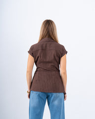 Pinstriped Belted Shirt