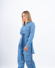 Embellished Tie-Front Shirt