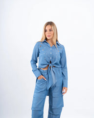 Embellished Tie-Front Shirt - Venti