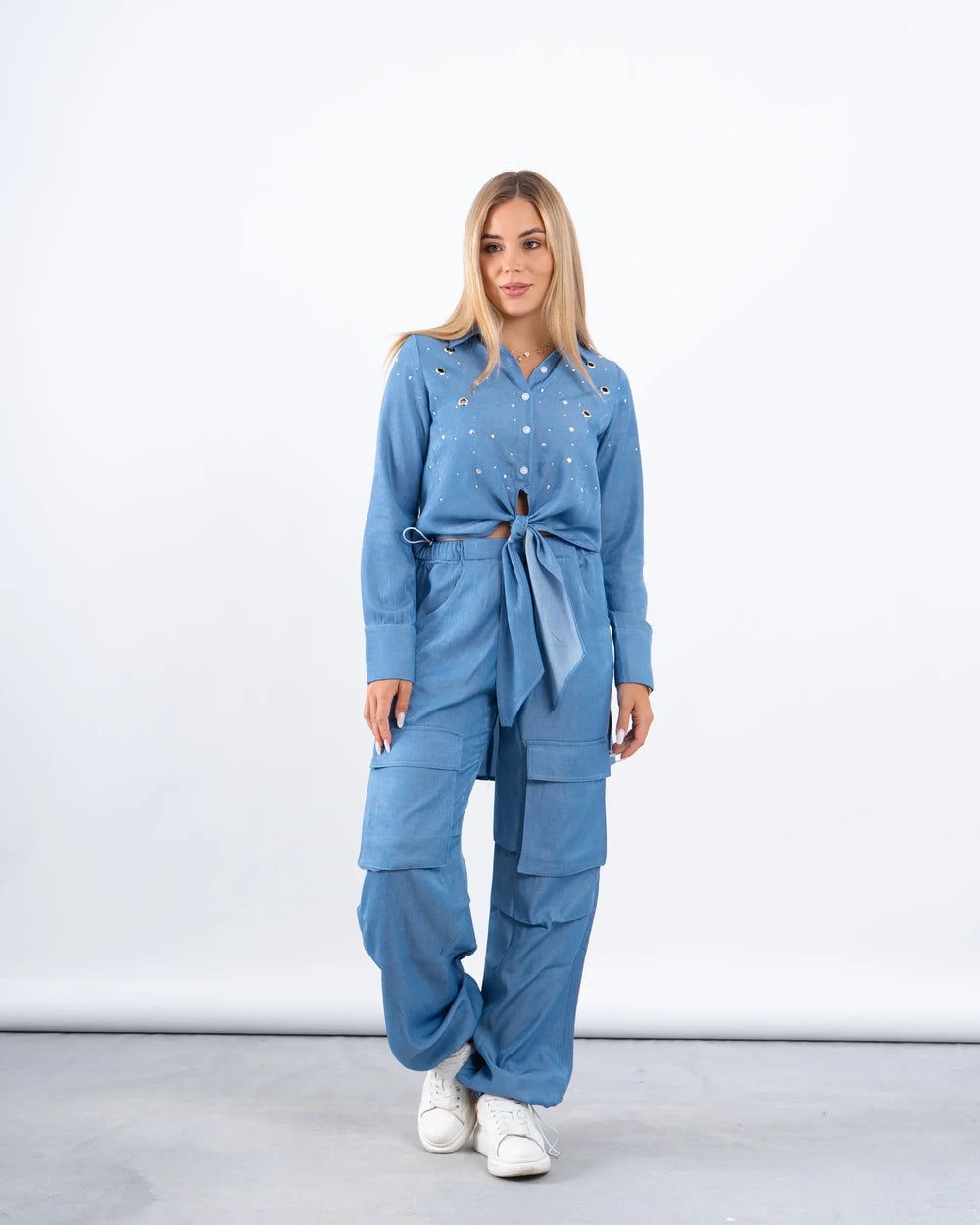 Embellished Tie-Front Shirt - Venti