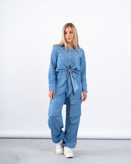 Embellished Tie-Front Shirt