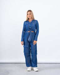 Embellished Tie-Front Shirt