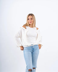 Drop-Shoulder Top With attached Tanktop - Venti