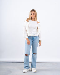 Drop-Shoulder Top With attached Tanktop