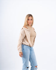 Drop-Shoulder Top With attached Tanktop