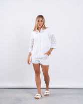 Eyelet Button-Down Shirt