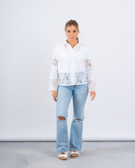 Lace Button-Up Shirt