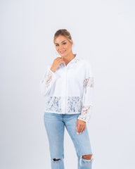 Lace Button-Up Shirt