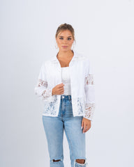 Lace Button-Up Shirt