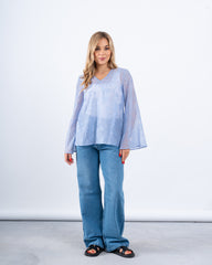 Sheer Jacquard Flowy Blouse