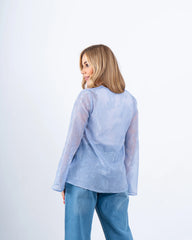 Sheer Jacquard Flowy Blouse - Venti