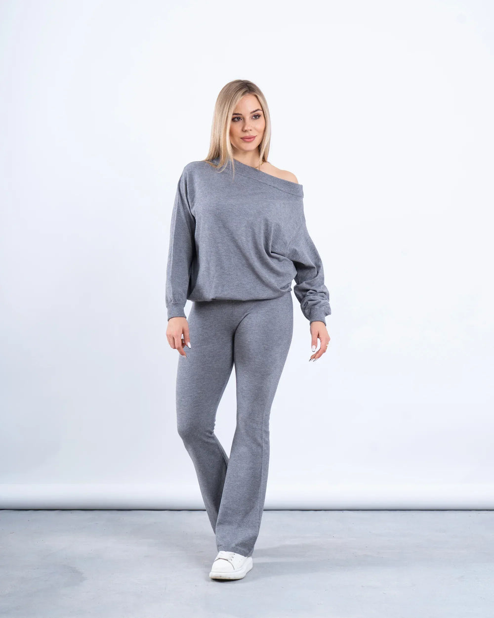 Knit Folded Waist Flare Pants - Venti